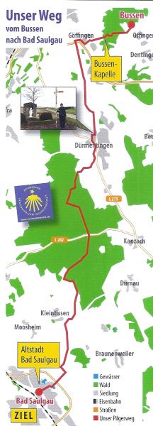 4. Etappe: Bussen-Bad Saulgau 22 km