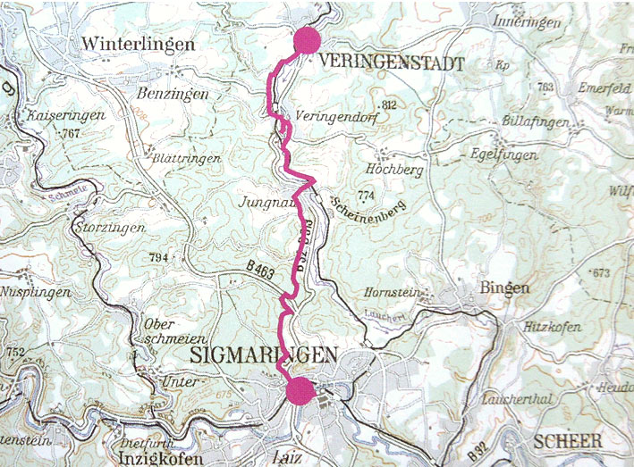 3. Etappe: Veringenstadt – Sigmaringen 13,7 km