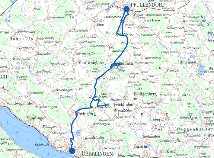2. Etappe: Pfullendorf-Überlingen 25,6 km
