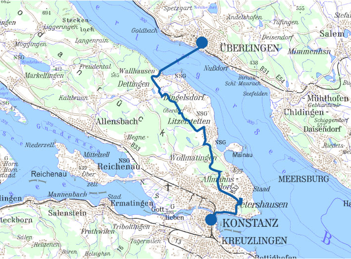 3. Etappe: Überlingen-Konstanz 14 km